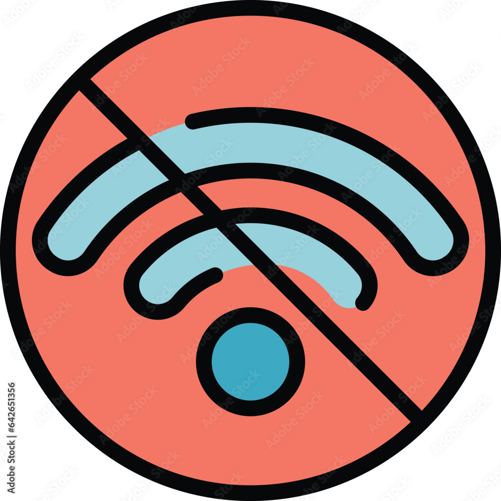 Poster wifi error connect icon outline vector. lost connection. internet page color flat