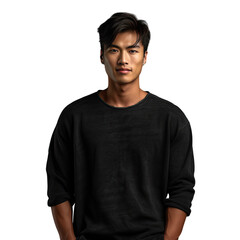 Obraz premium Asian male model posing against transparent background