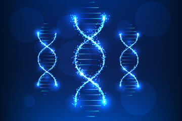 Medical technology that shows the structure of DNA characteristics, representing the use of technology in medicine that shows DNA information to bring information to research and treat patients