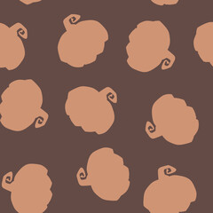 Pumpkin silhouette pattern in brown colors