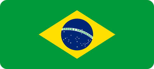 Brazil Flag in a Rectangle Shape