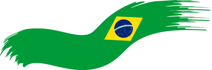 Brazil Flag Decorative Stroke