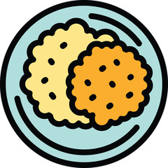 Culture food icon outline vector. Travel belarus. Nature border color flat