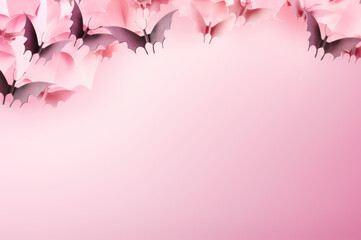 Pink and Black 3D bat background with copy space created with Generative AI technology