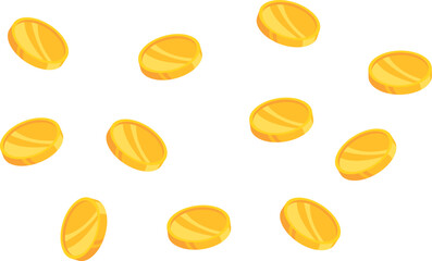 Money rain. Falling golden coins. Wealth background