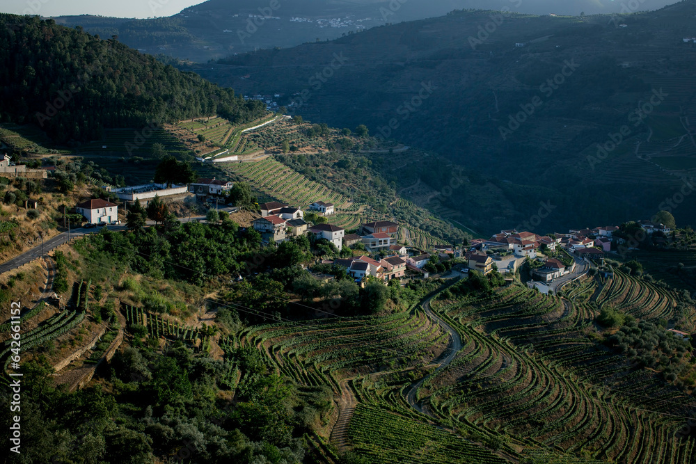 Poster View of a small village located in the Douro Valley in Portugal.