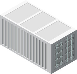 Metal container for marine freight. Ship cargo isometric icon