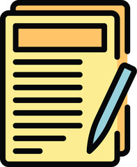 Personal credit sign icon outline vector. Business bank. Payment budget color flat