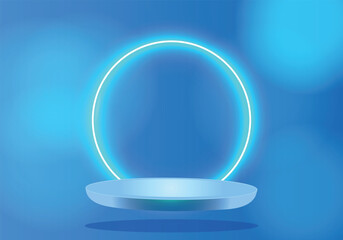 podium. Realistic 3D cylinder pedestal podium set . Minimal scene for products stage showcase, promotion display. Vector geometric forms in shadow. 