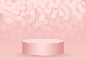 podium. Realistic 3D cylinder pedestal podium set . Minimal scene for products stage showcase, promotion display. Vector geometric forms in shadow. 