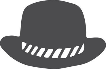 Black vintage male hat. Retro gentleman symbol