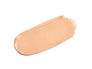 Smear of skin foundation isolated on white, top view