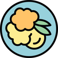 Montenegro cuisine icon outline vector. Map tour. Area atlas color flat