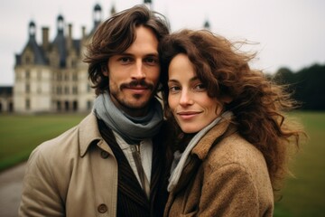 Couple in their 40s at the Château de Chambord in Loir-et-Cher France