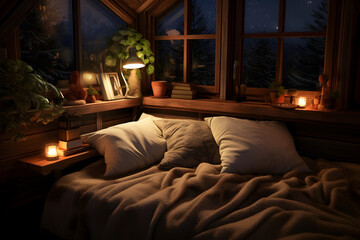 Cozy Corners, a comfortable bedroom close up view.