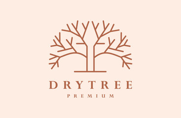Dry tree logo vector icon illustration .