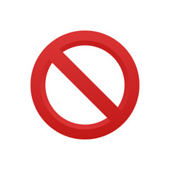 Vector forbidden red sign on white background