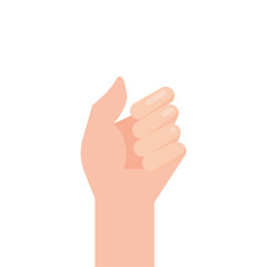 Vector flat design hand sticker on white background