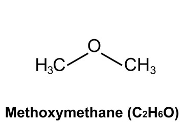 Chemical structure of methoxymethane (C2H6O)