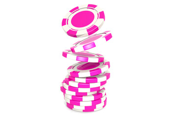 Classic pink and white poker chips