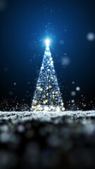 Christmas glow particle tree background.