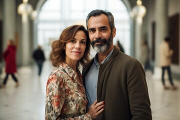 Couple in their 40s at the Prado Museum in Madrid Spain 