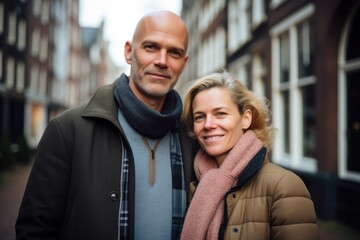 A couple in their 40s at the Anne Frank House in Amsterdam Netherlands