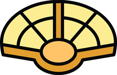 Classroom amphitheater icon outline vector. Ancient building. Stadium seat color flat - obrazy, fototapety, plakaty
