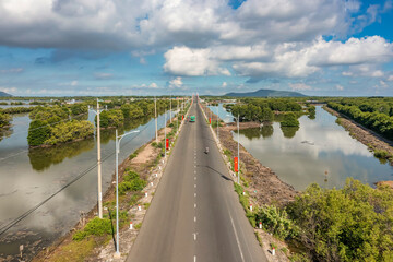 Truong Sa road from 51 national road to Long Son Great House Relic (Big House) is a famous tourist destination in Vung Tau city, Vietnam