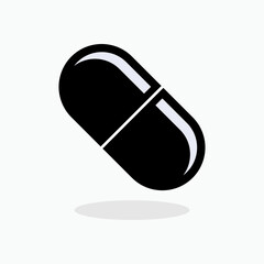 Capsule Icon. Drugs Symbol - Vector.