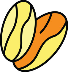 Seed fruit icon outline vector. Food date. Natural leaf color flat