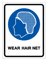 Wear Hair Net Symbol Sign, Vector Illustration, Isolate On White Background Label. EPS10