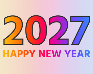 Happy new year 2027 background. Holiday greeting card design, vector, Vector illustration, design, happy, Premium vector background for happy new year 2027 celebration