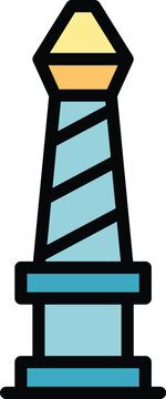 recommend clip art: Kolkata stupa icon outline vector. City skyline. Indian architecture color flat