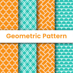 Set Abstract Geometric Pattern Seamless Vector Background