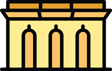 Kolkata arch icon outline vector. City indian. Tourism architecture color flat