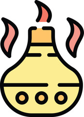 Hot tea pot icon outline vector. City travel. African market color flat