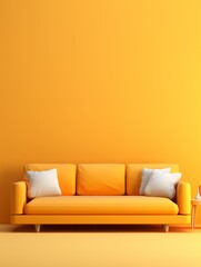 Comfortable Sofa Living Room Furniture Photorealistic Vertical Illustration. Interior design. Ai Generated Bright Illustration with Modern Decorative Sofa Living Room Furniture.