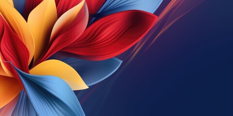 beautiful abstract red yellow blue floral design background. beautiful Generative AI AIG32