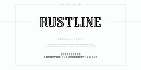 Abstract minimal modern alphabet fonts. Typography technology vector illustration