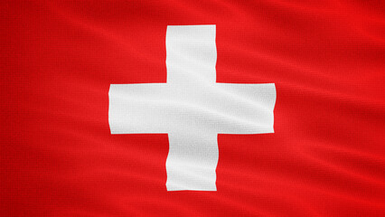 Waving Fabric Texture Of Switzerland National Flag Graphic Background