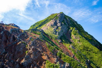 Fototapeta na wymiar 夏の南八ヶ岳　地蔵尾根から赤岳を仰ぎ見る