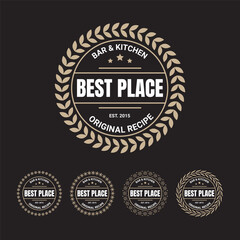 Set of retro restaurant logo free vector art