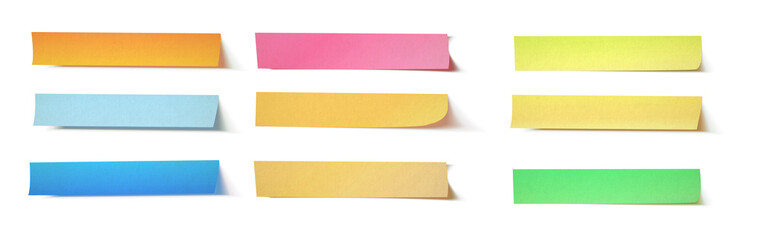 Message sticky note sticky stickers or Many assorted different colours isolated. png transparency
