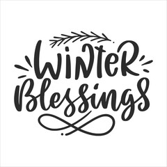 Fototapeta premium Winter Lettering Quotes