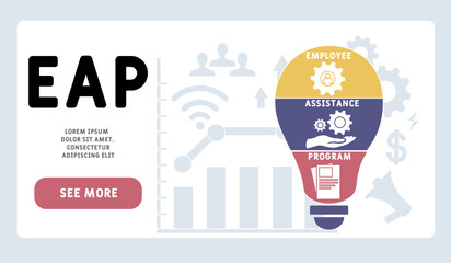 EAP - Employee Assistance Program acronym. business concept background. vector illustration concept with keywords and icons. lettering illustration with icons for web banner, flyer, landing