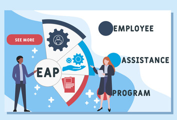 EAP - Employee Assistance Program acronym. business concept background. vector illustration concept with keywords and icons. lettering illustration with icons for web banner, flyer, landing