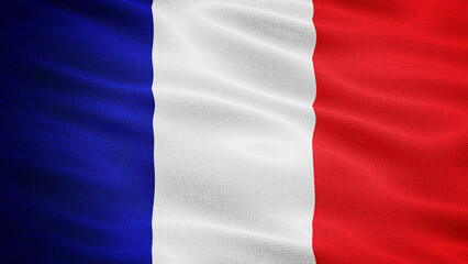 Waving Fabric Texture Of France National Flag Graphic Background