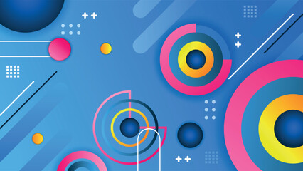 Obraz premium vector gradient abstract colorful shapes background with blue color