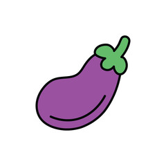 eggplant icon. filled outline icon